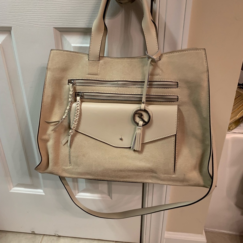 VARRIALE Winter white leather and suede handbag